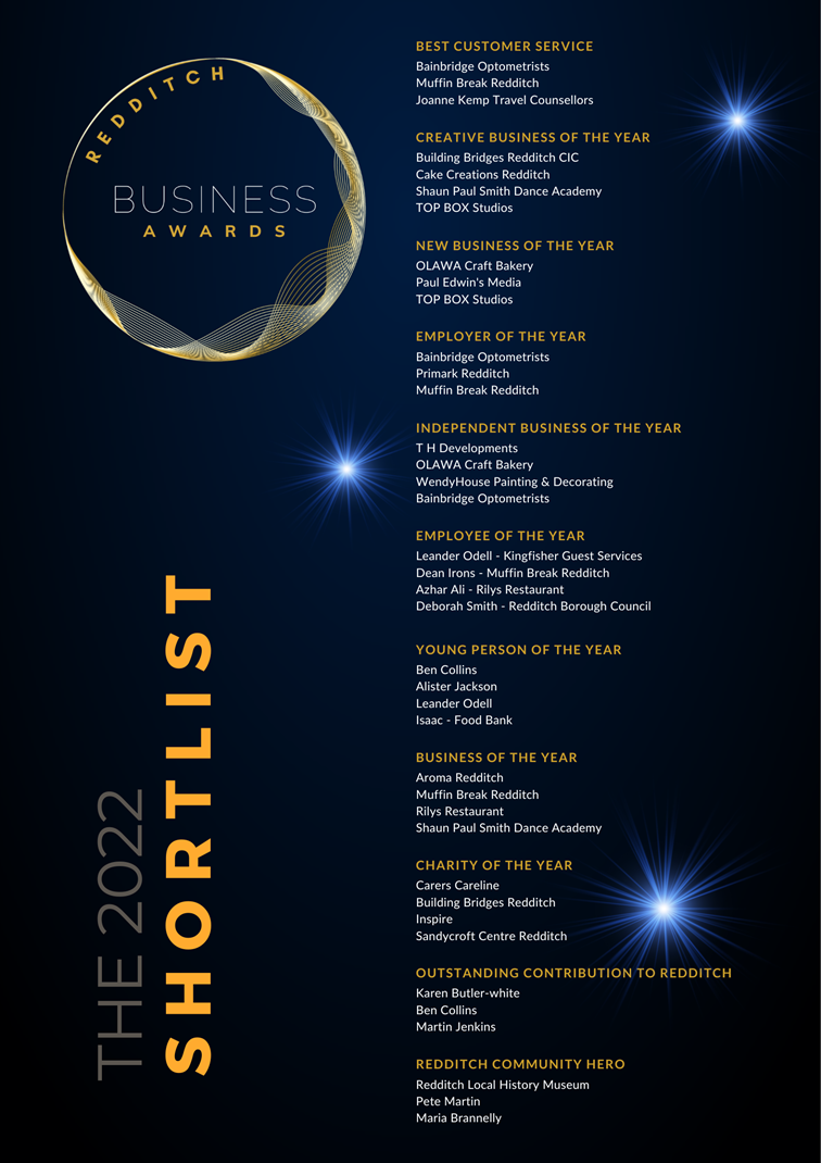 Redditch Business Awards 2022 Shortlist