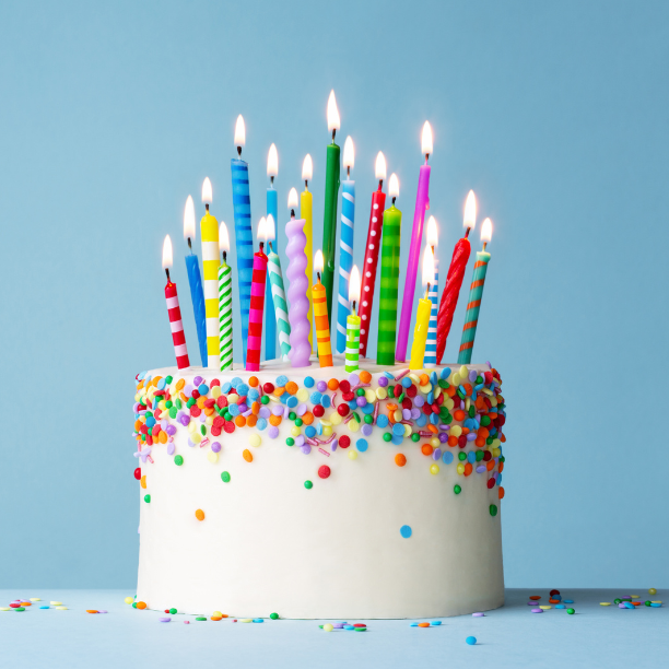 Birthday cake with candles